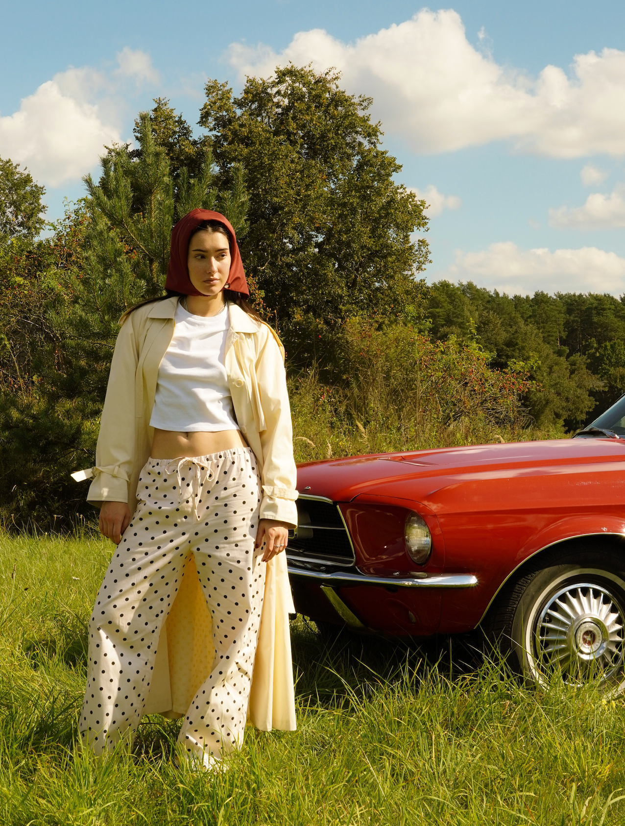 Rain Headscarf in Burgundy