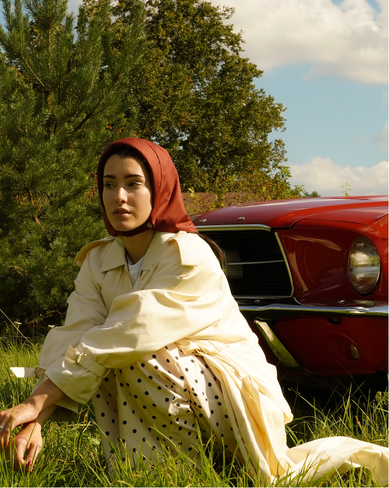 Rain Headscarf in Burgundy