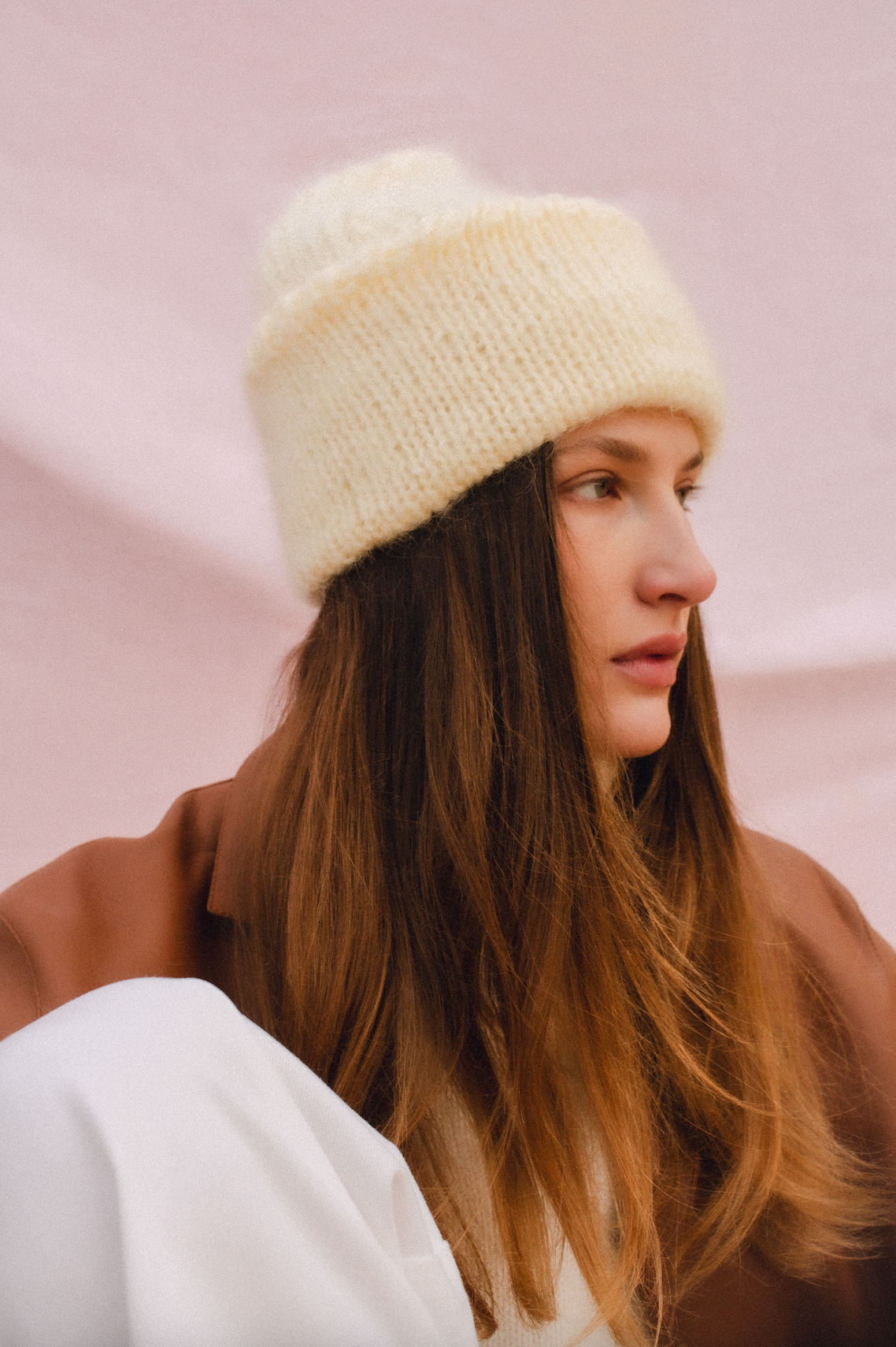 Premium Mohair Beanie in Buttermilk