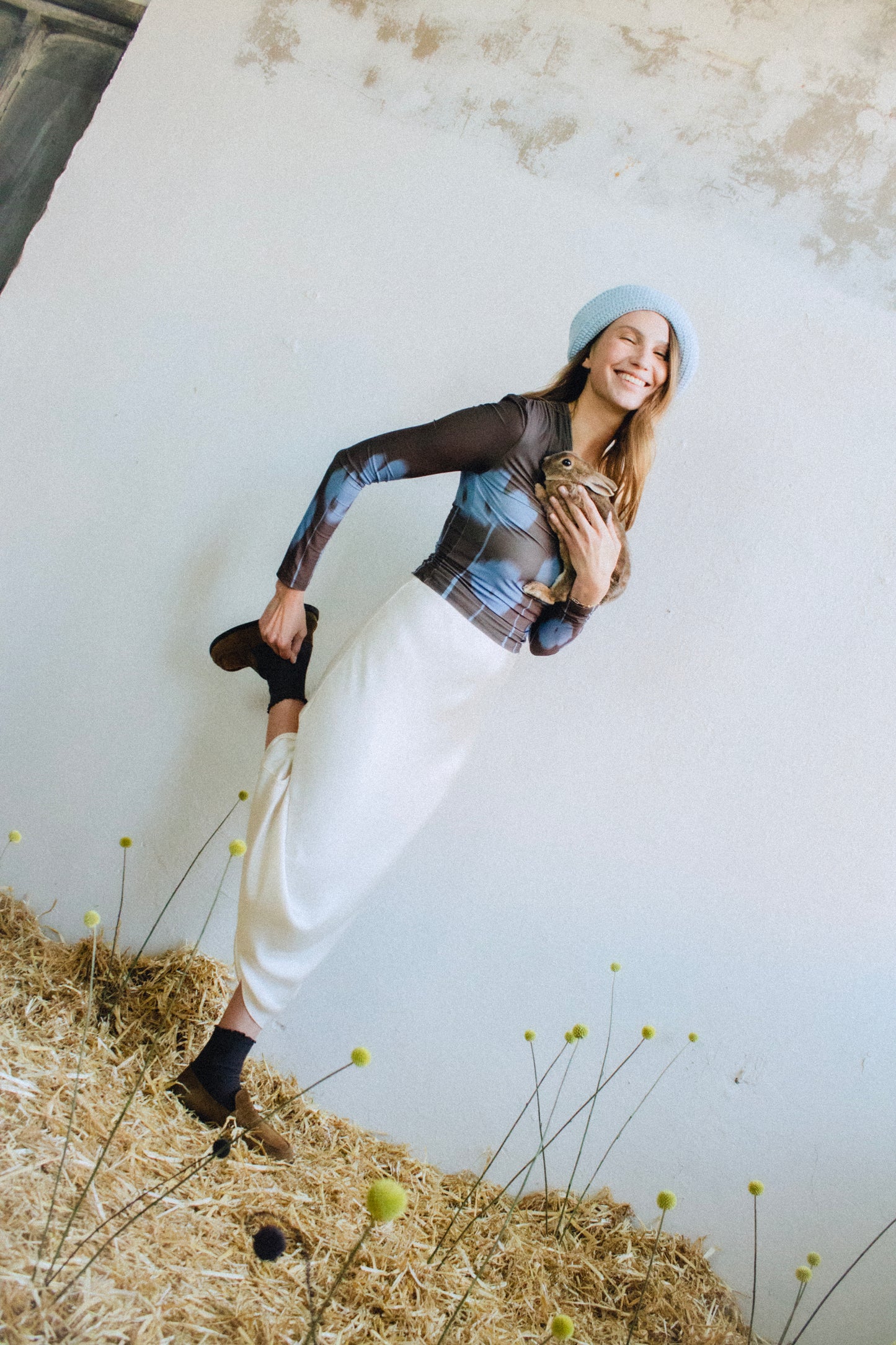 Crochet Bucket / Marine Hat  in Ice Blue