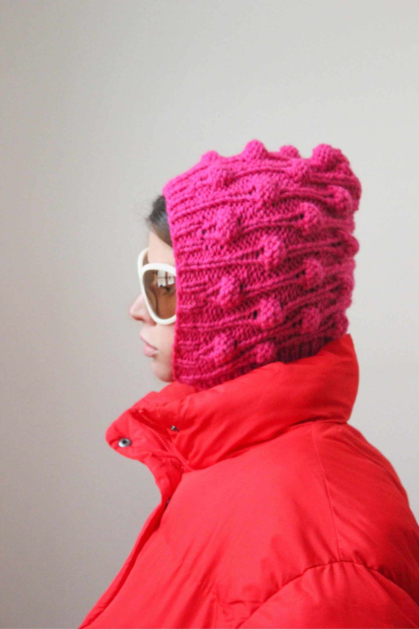 Pink Brains Woolen Balaclava
