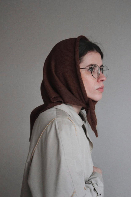 Handcrafted headscarf in Brown
