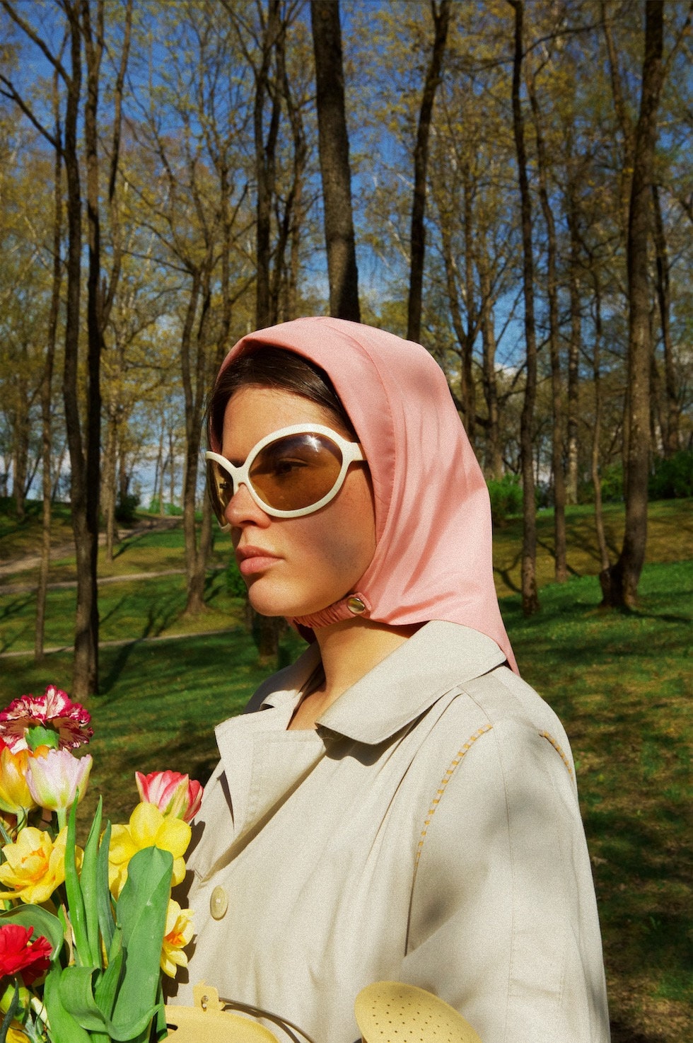 Rain Headscarf in Peach Fuzz