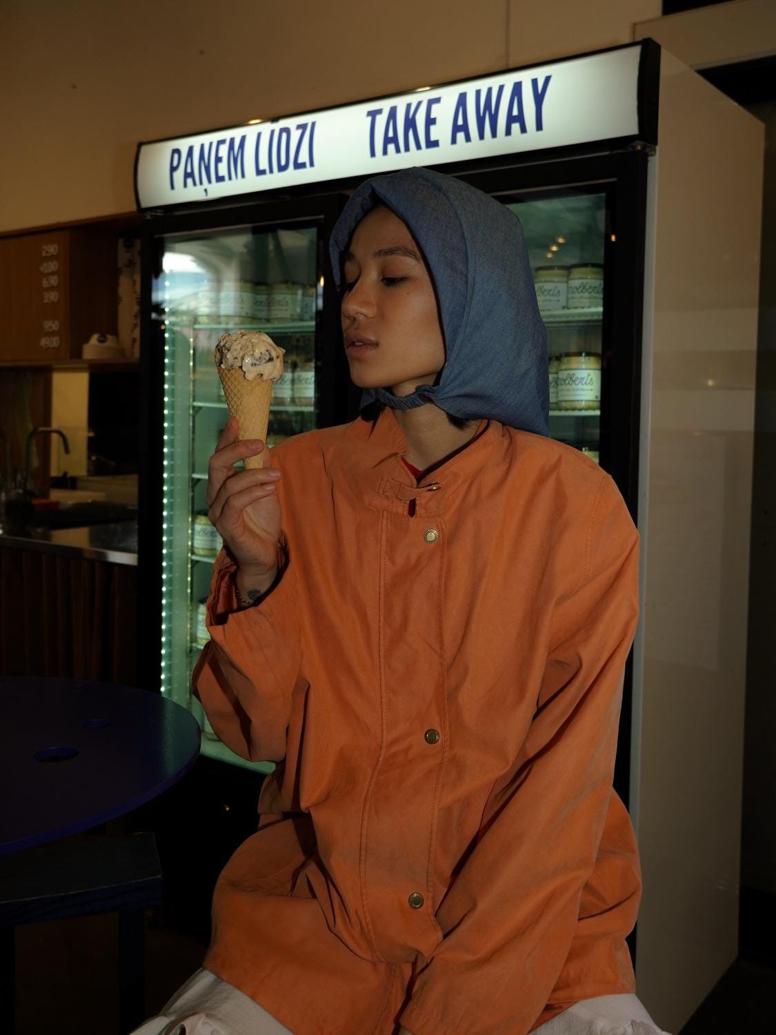 Rain Denim Headscarf