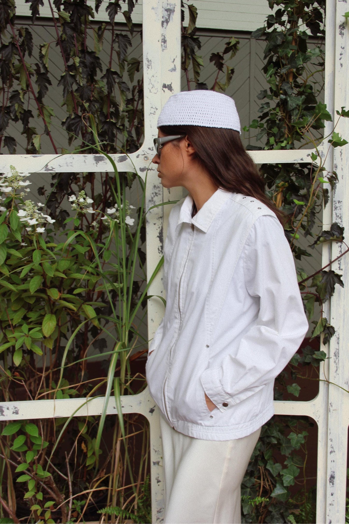 Crochet Cotton Pillbox in White