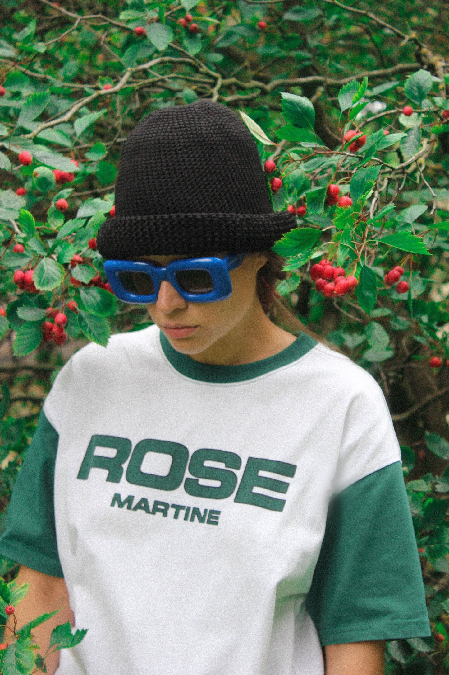 Hand knitted crochet bucket hat in Black