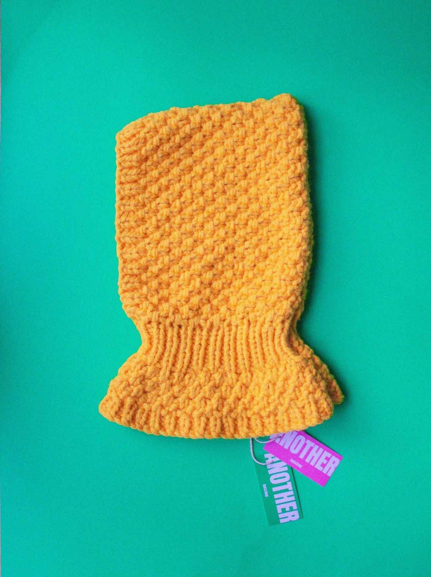 Balaclava Woolen hat in yellow yolk,mango socky balaclava knit beanie,knit helmet,knit hat,crochet balaclava, knitted hood