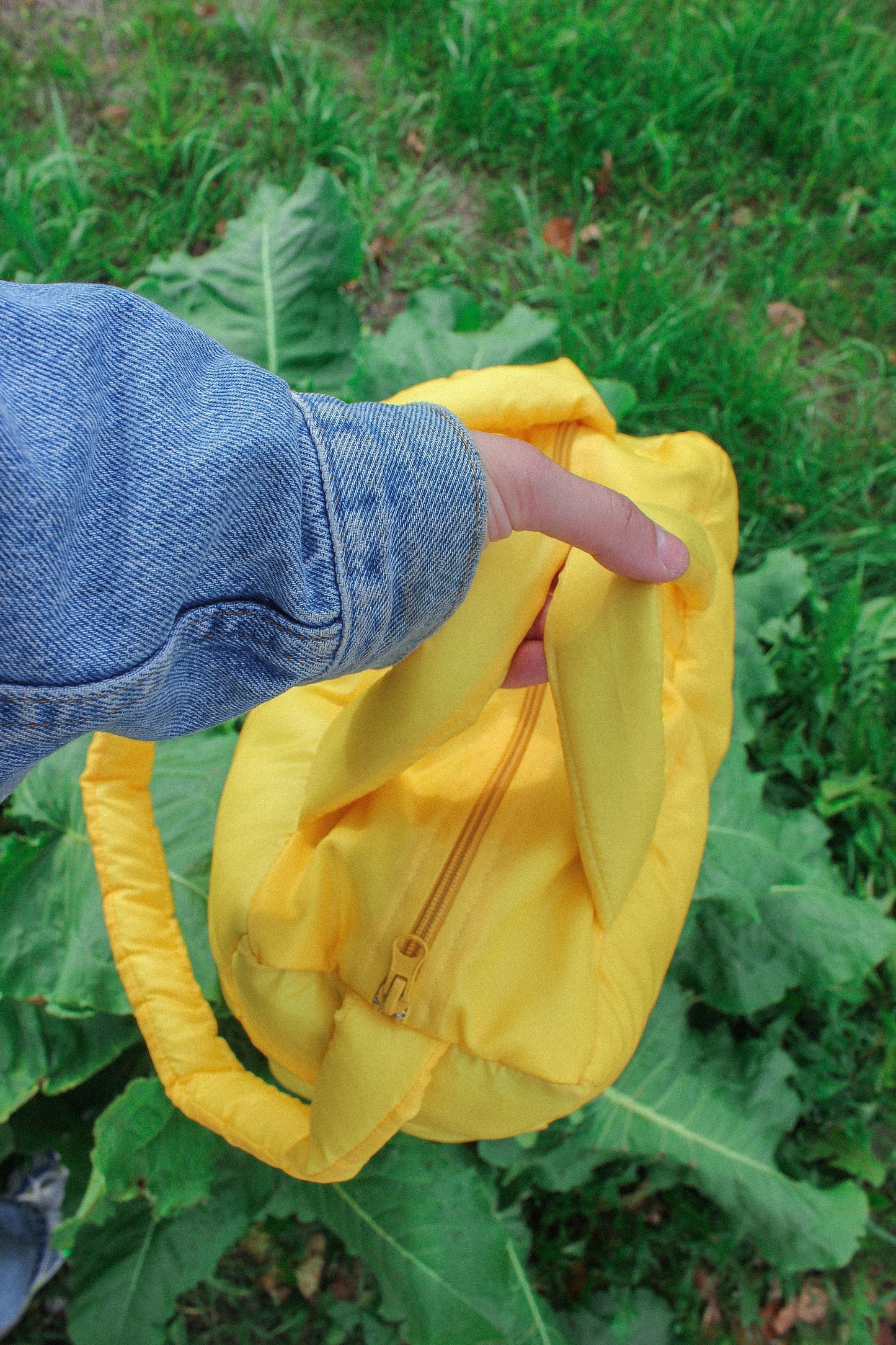 Pillow Puffer Bag in Yellow