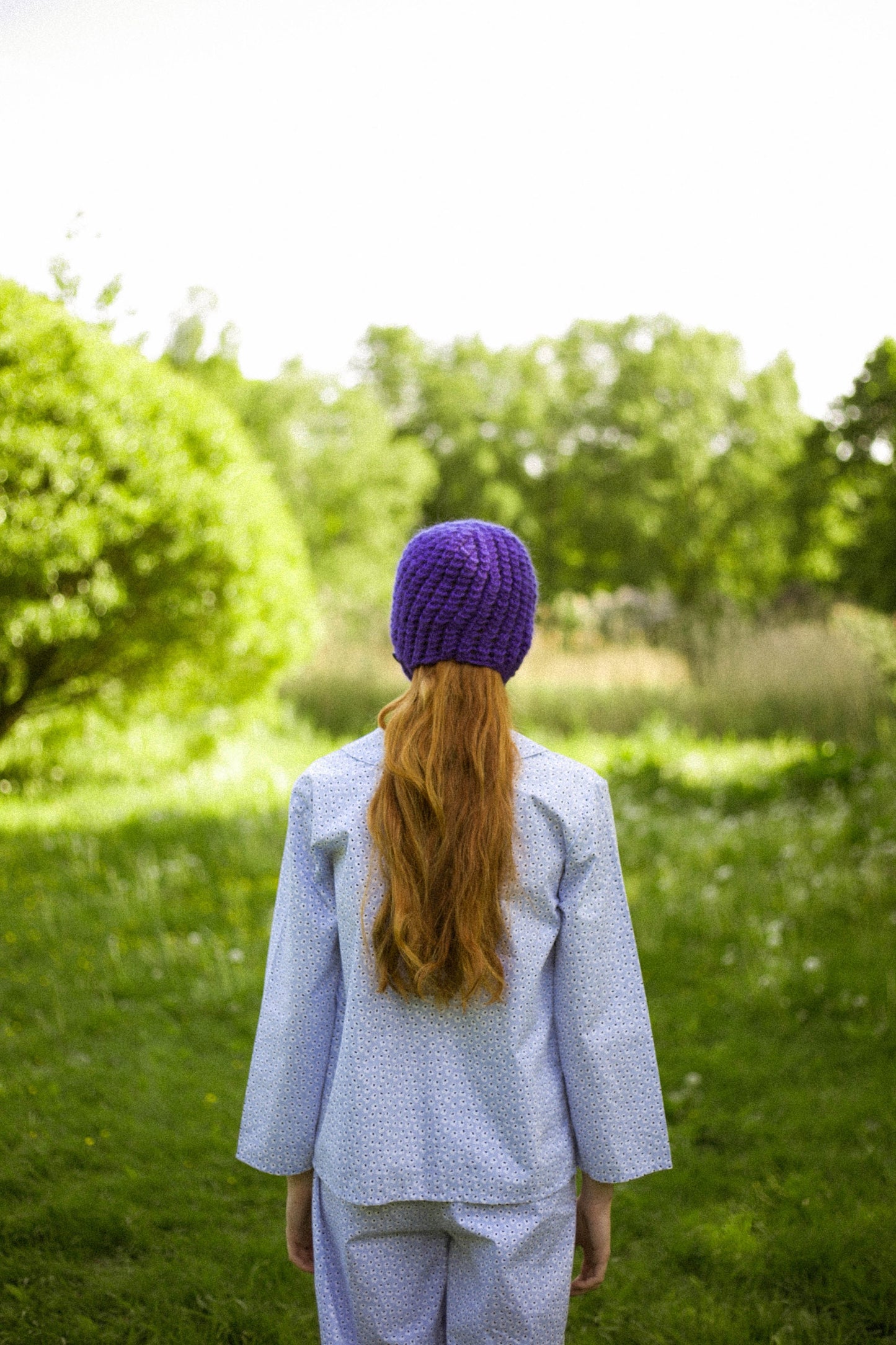 Aviator Bonnet Hat in Rich Purple