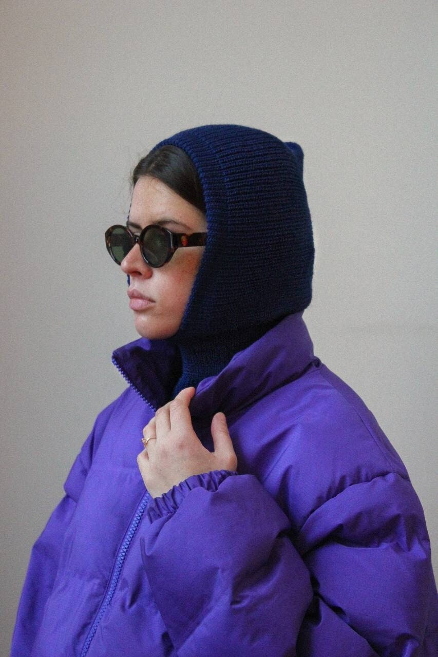 Woolen merino wool balaclava hat.Double layer balaclava hat with merino wool lining,knit beanie,knit balaclava,knit hat,balaclava crochet