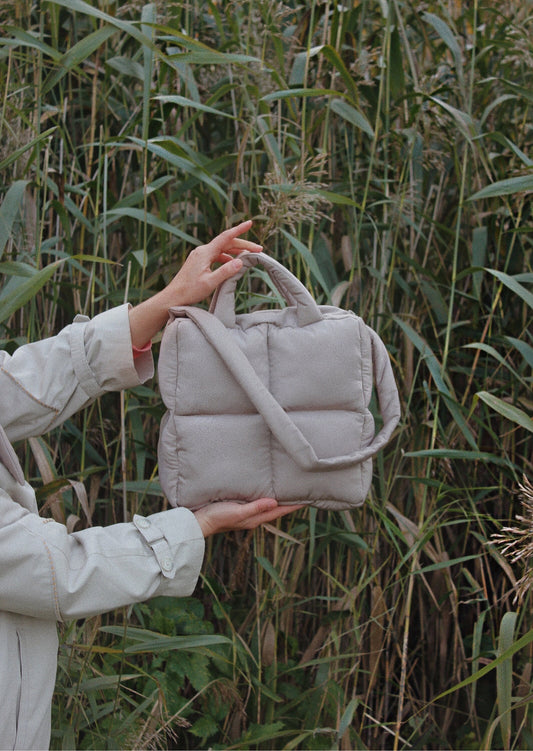 Pillow Puffer Bag in Beige