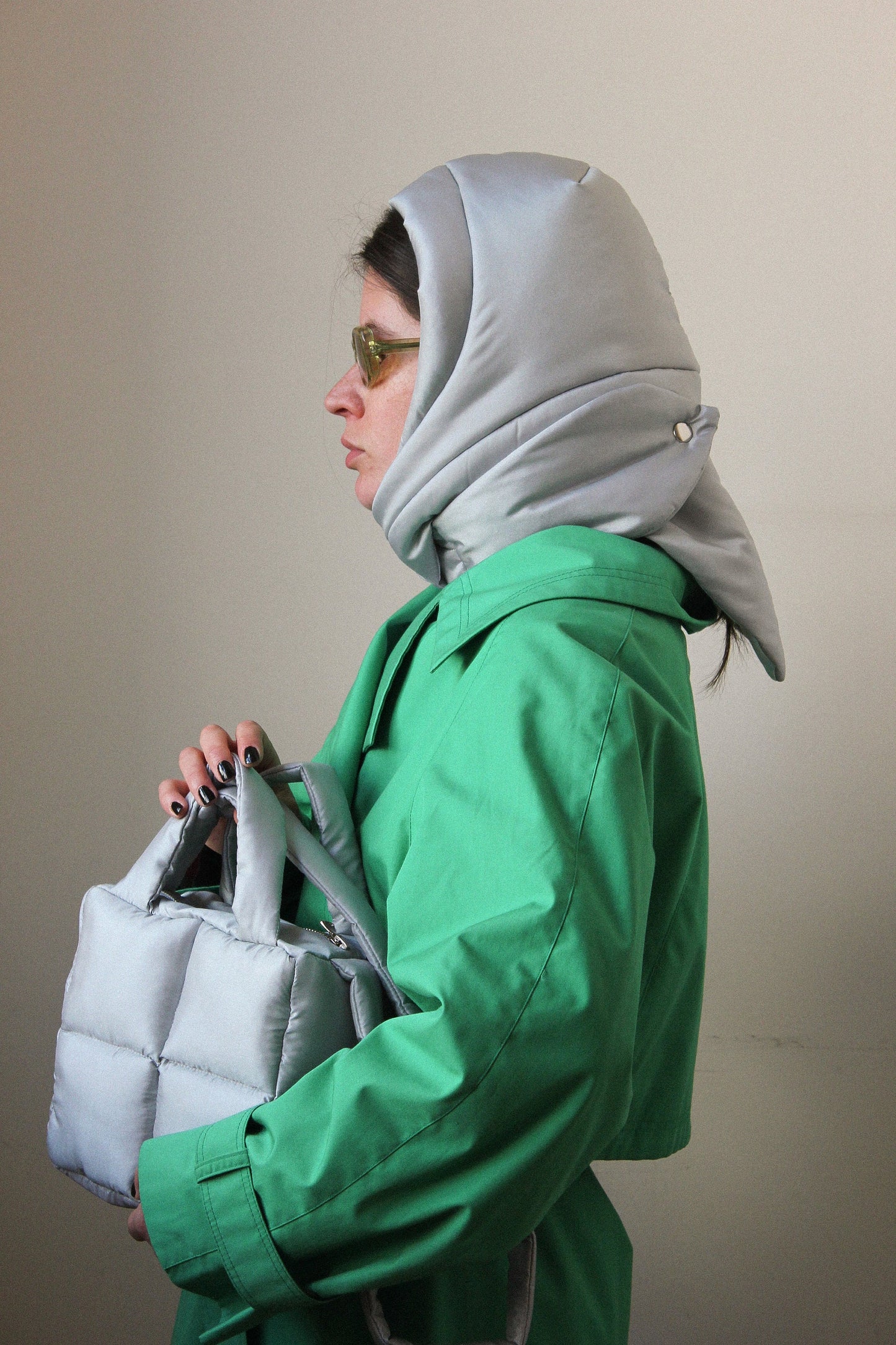 Mini Pillow Puffer Essential bag in Light Gray