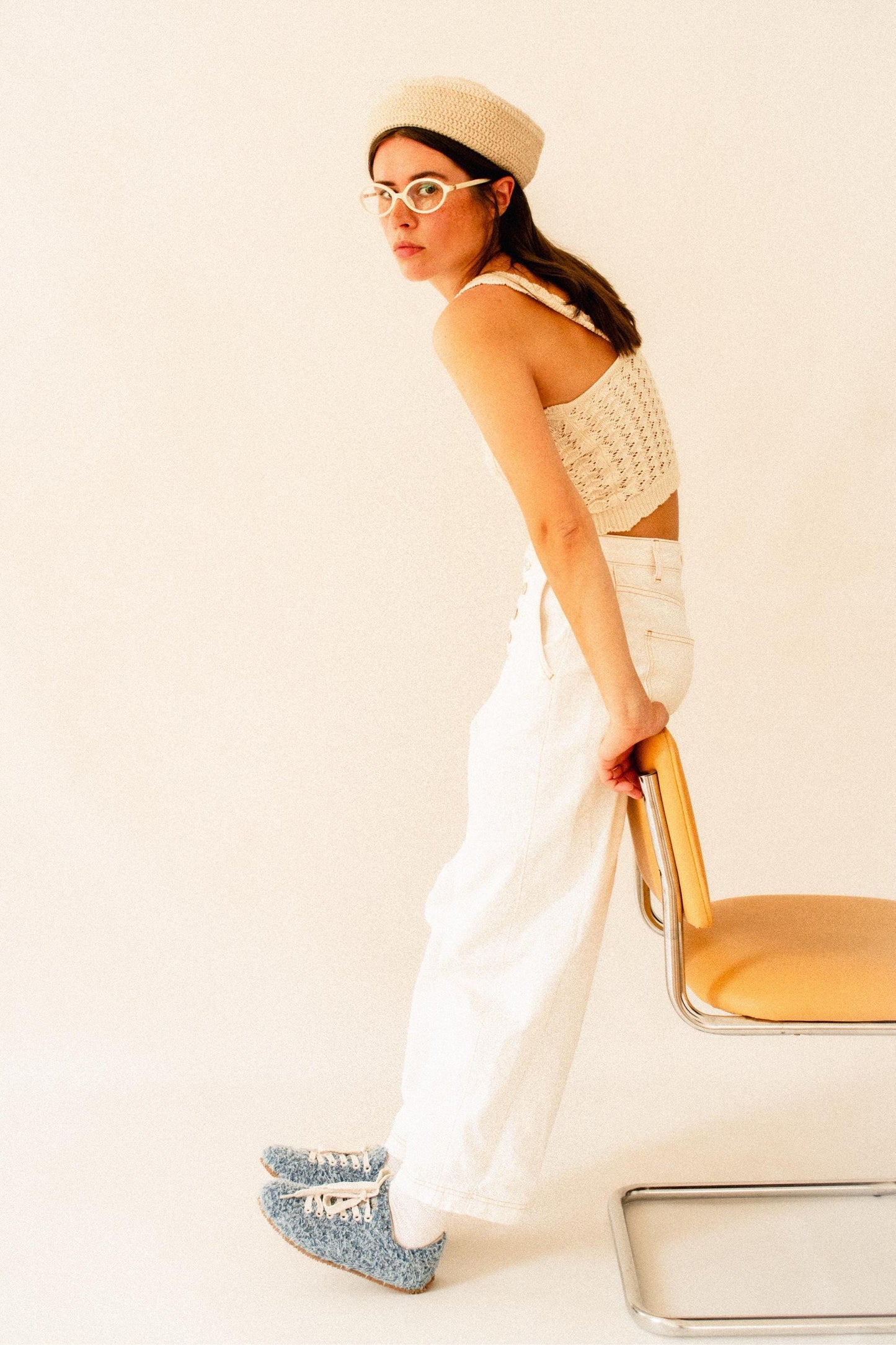 Crochet Premium Cotton  Marin Hat in Sand Beige