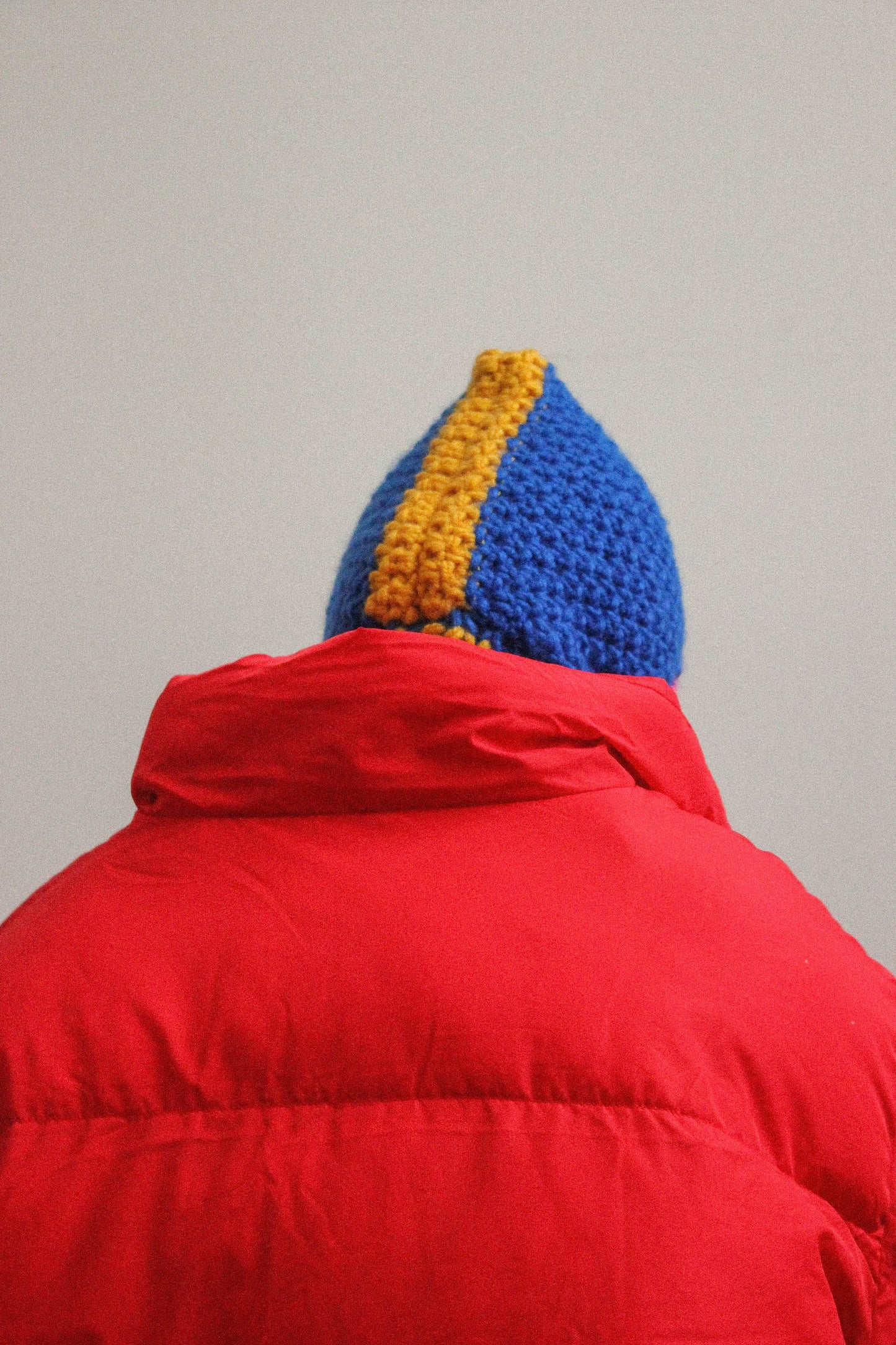 Chunky Woolen Balaclava in Multi Blue