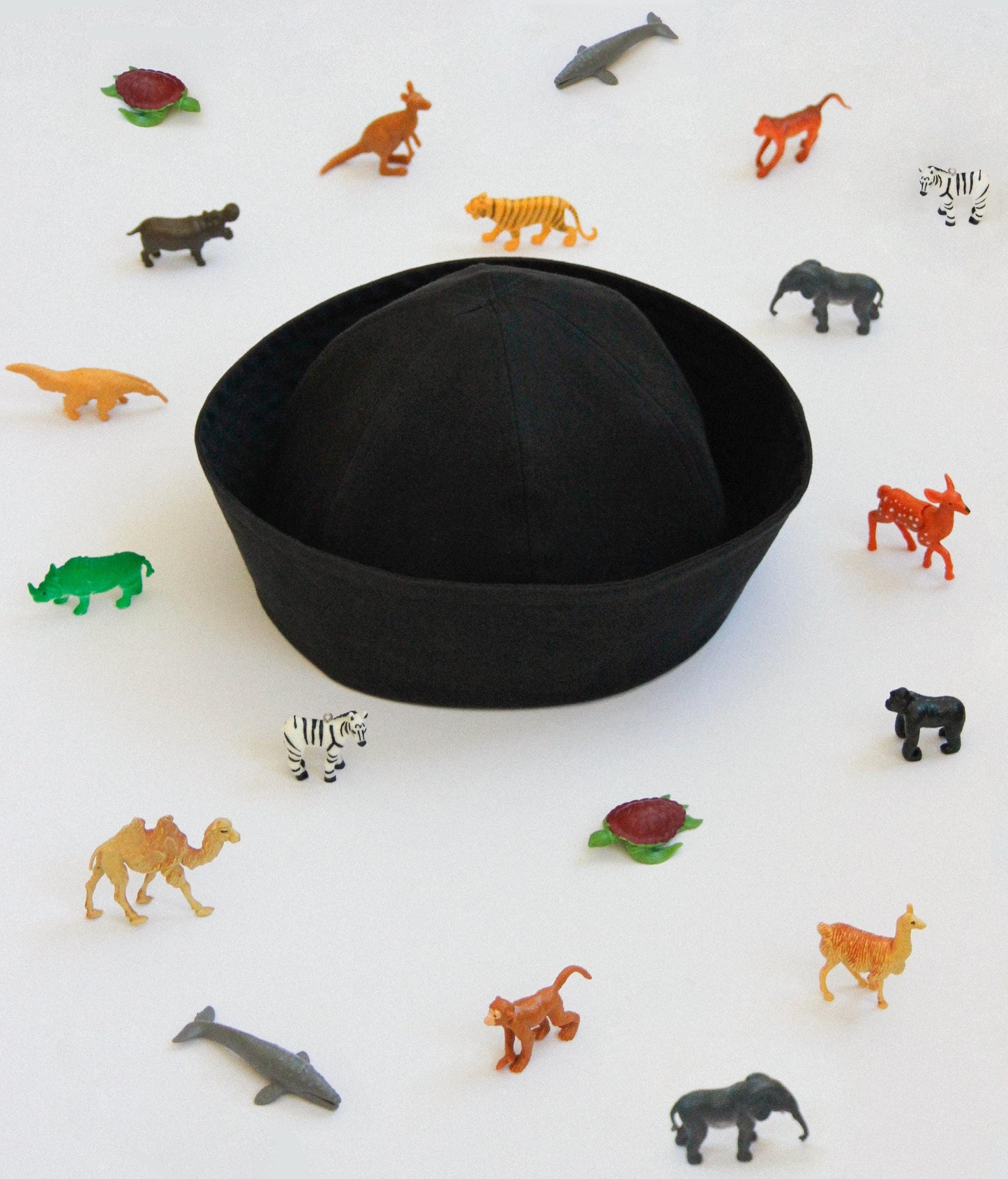 Premium Cotton Marin Pillbox  in Black