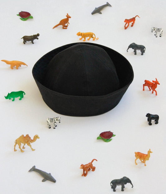 Premium Cotton Marin Pillbox  in Black