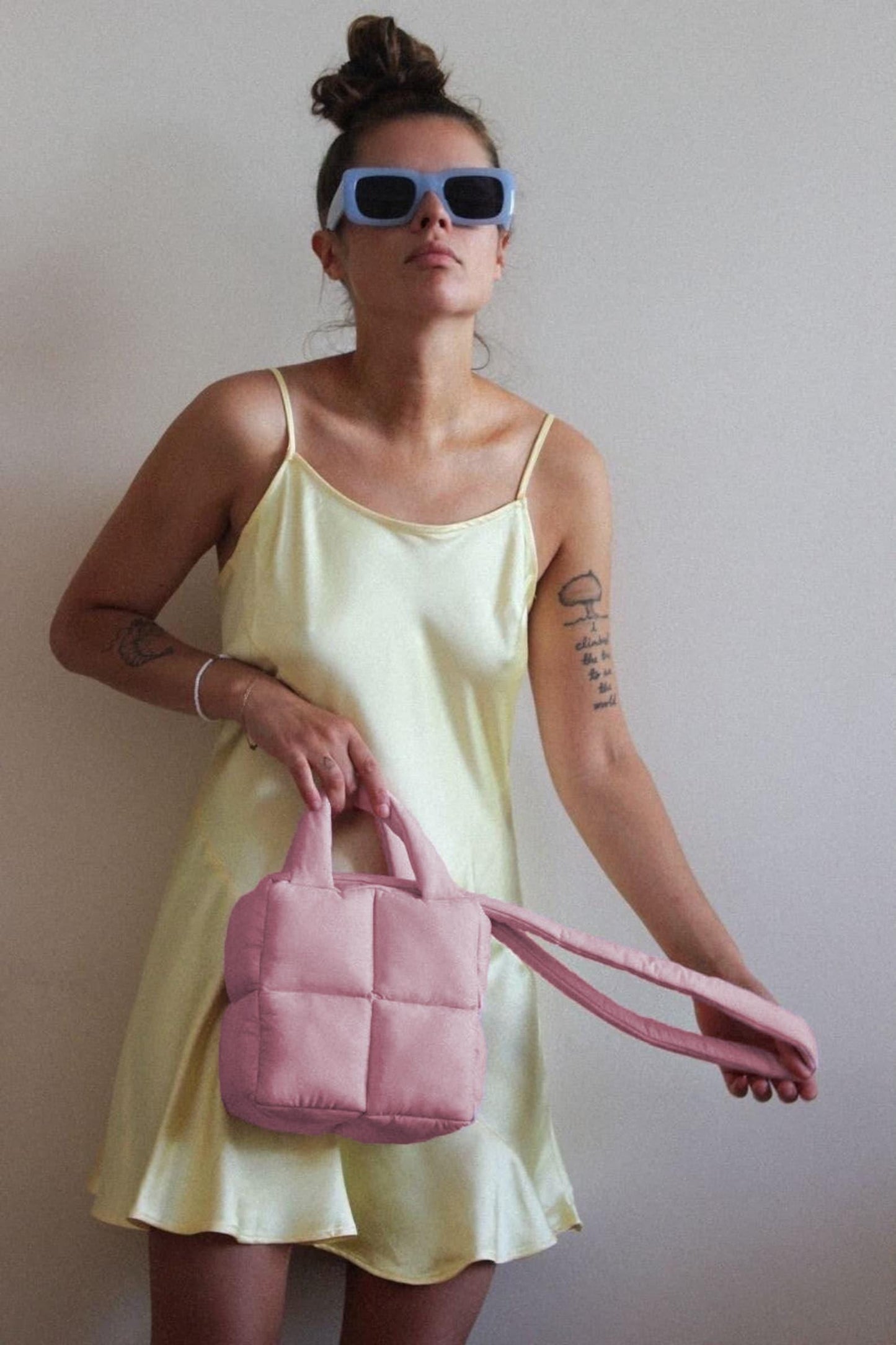 Mini Pillow Puffer Essential bag in Powder Pink