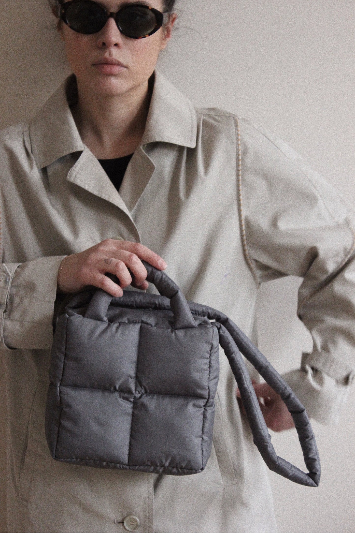 Mini Pillow Puffer Essential bag in Grey