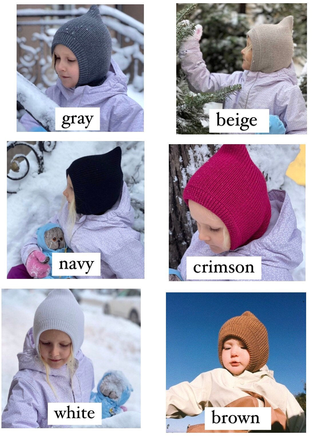 Balaclava Woolen hat in brown for kids