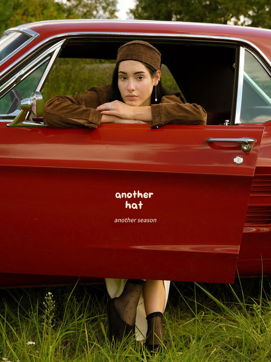 Crochet Merino Mohair Pillbox in Brown