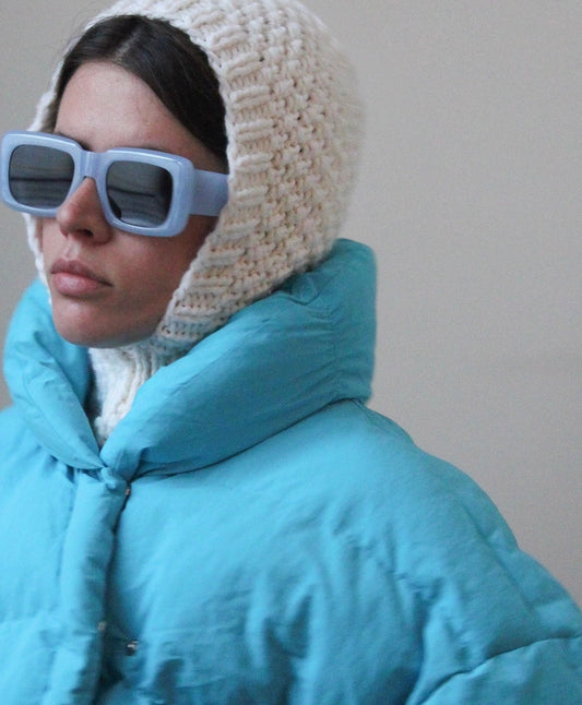 Chunky Woolen Balaclava in White