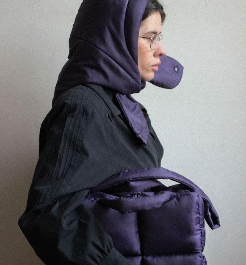 Pillow Puffer Headscarf - Balaclava in Purple