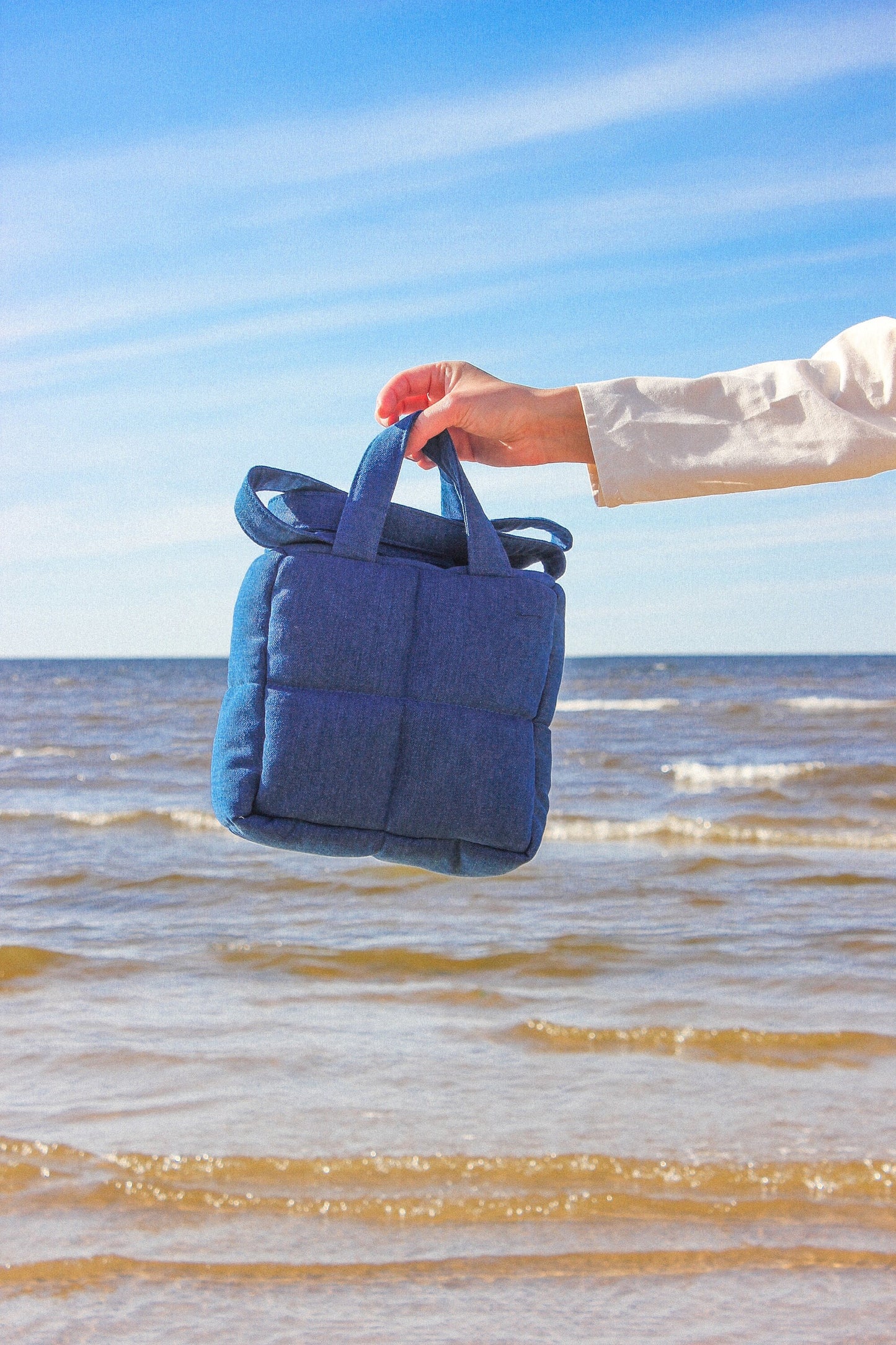 Mini Pillow Puffer Denim Essential bag