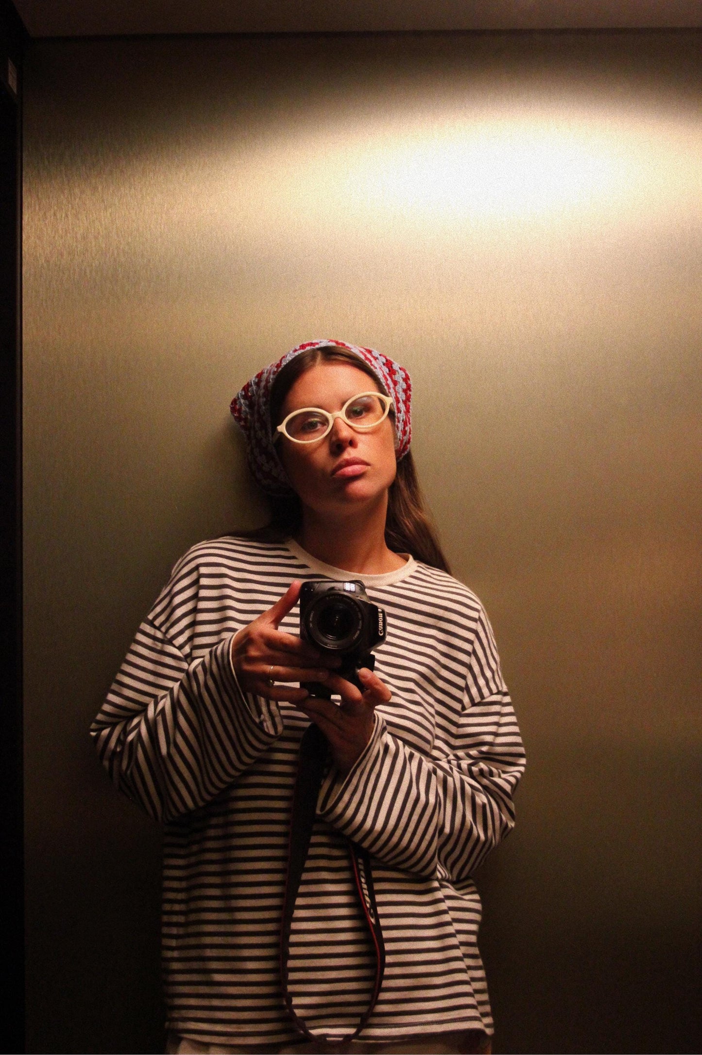 Crochet Premium Cotton Mesh Headscarf in Burgundy & Baby Blue