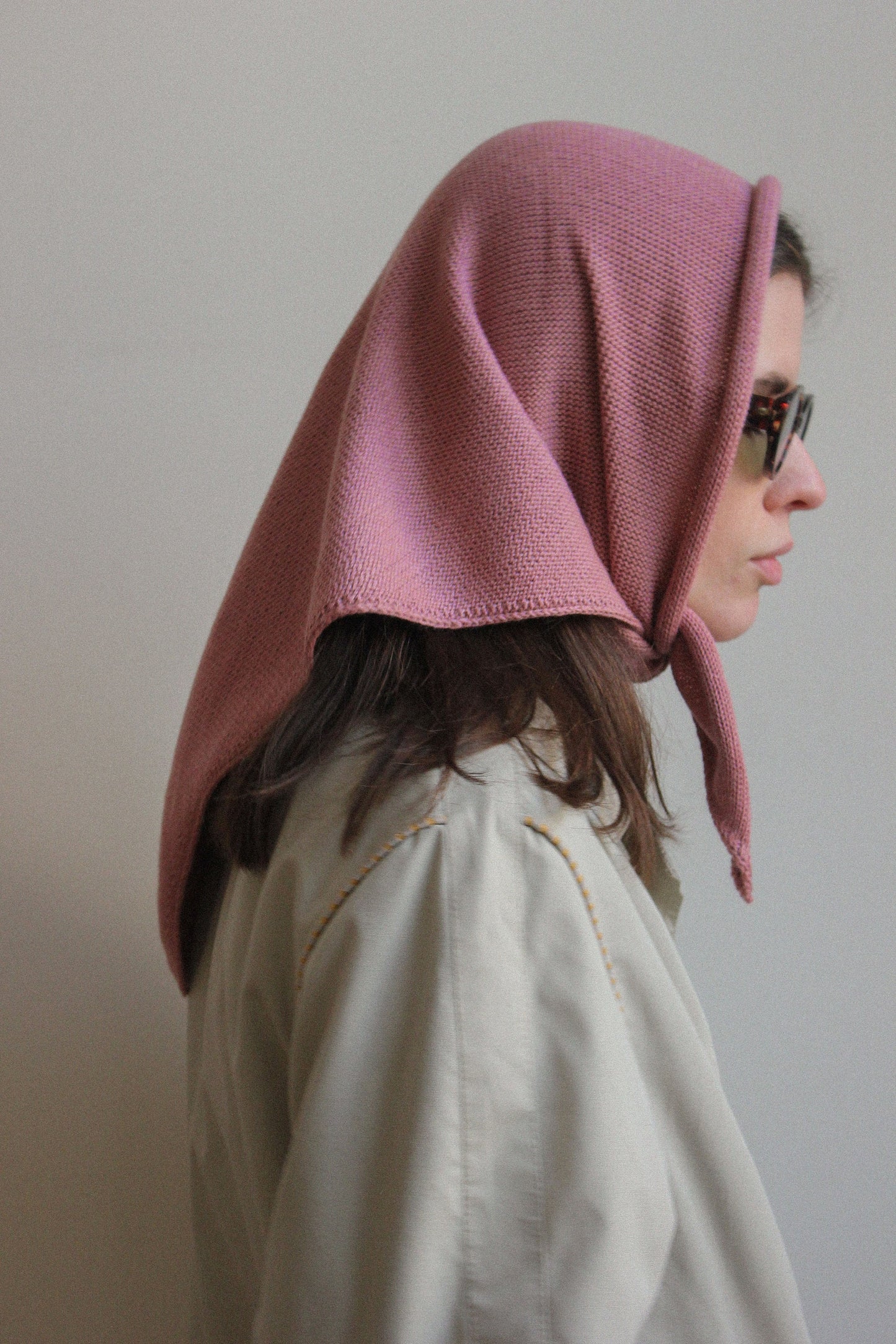 Handcrafted headscarf in Powder Pink