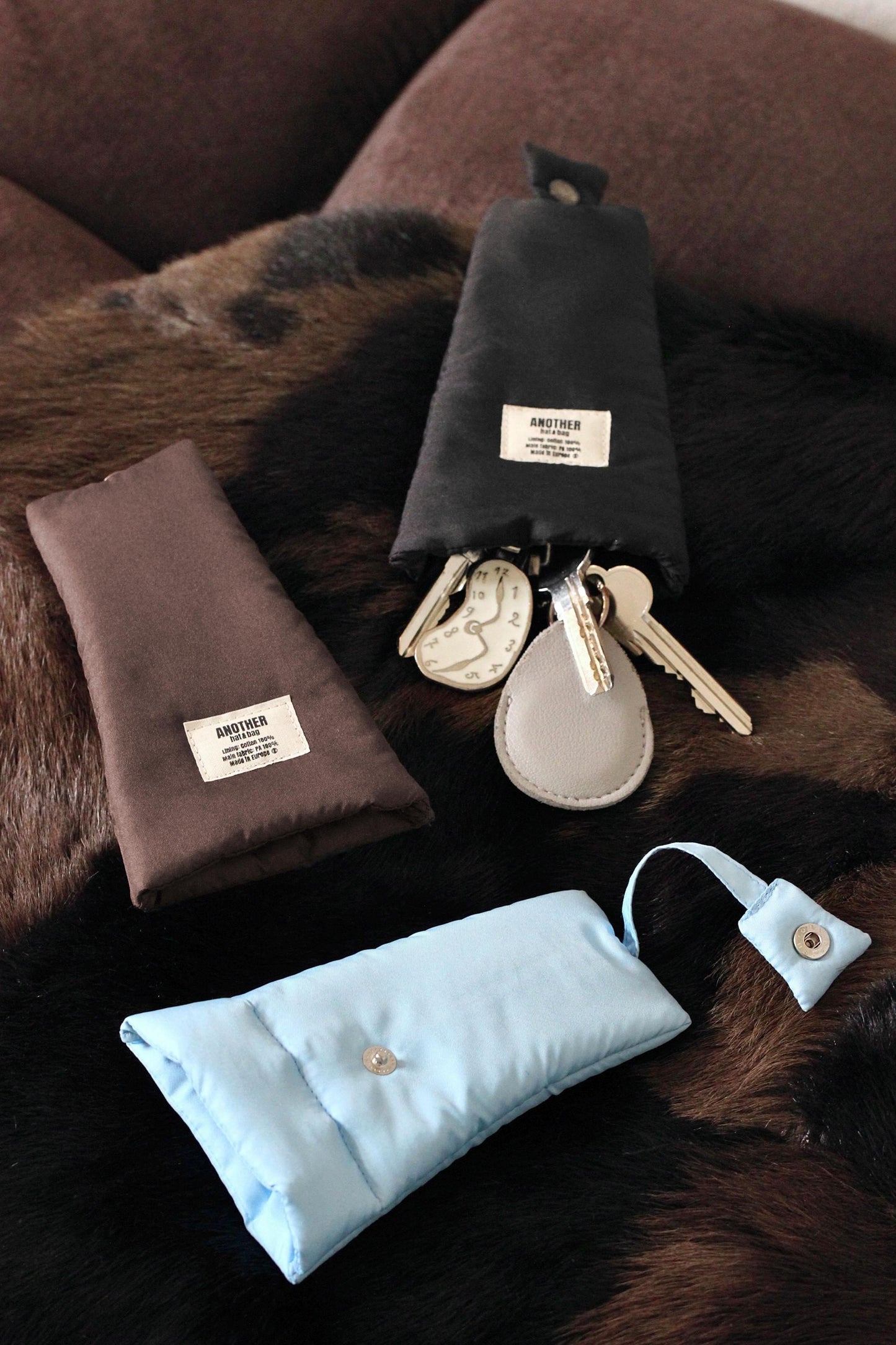 Pillow Key Holder pouch, water resistant key holder, travel key holder,qulted puffy key holder