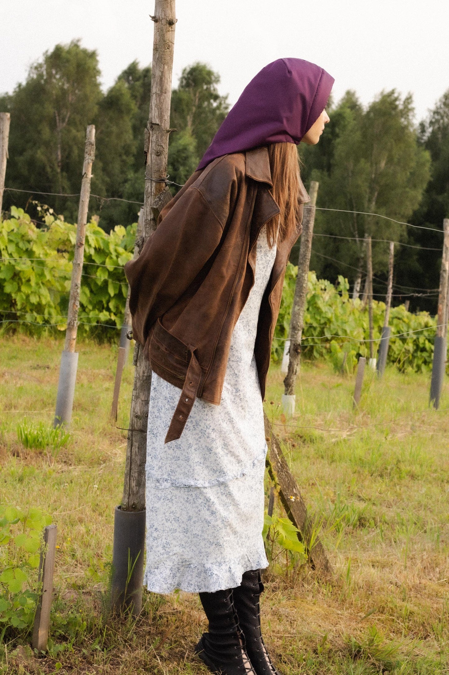 Rain Headscarf  in Purple