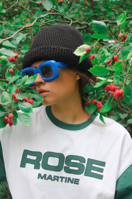 Hand knitted crochet bucket hat in Black