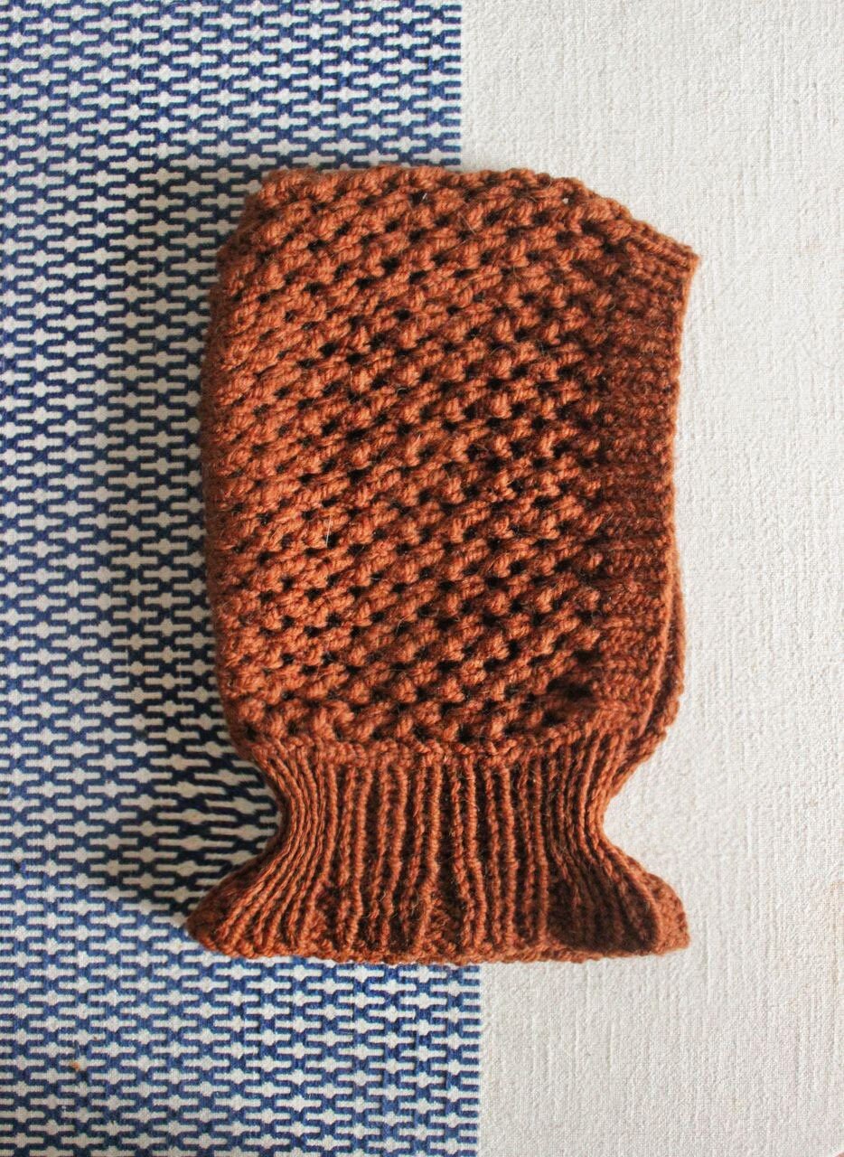 Demi - season balaclava hat in mustard brown ,mango socky balaclava knit beanie,knit helmet,knit hat,crochet balaclava, knitted hood