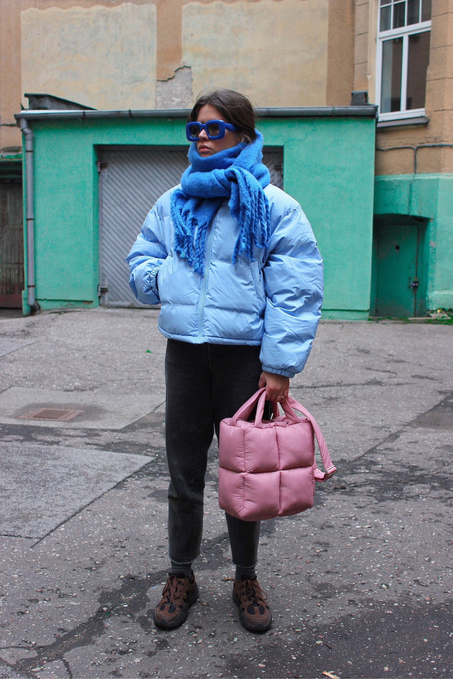 Pillow Puffer Bag in Powder Pink