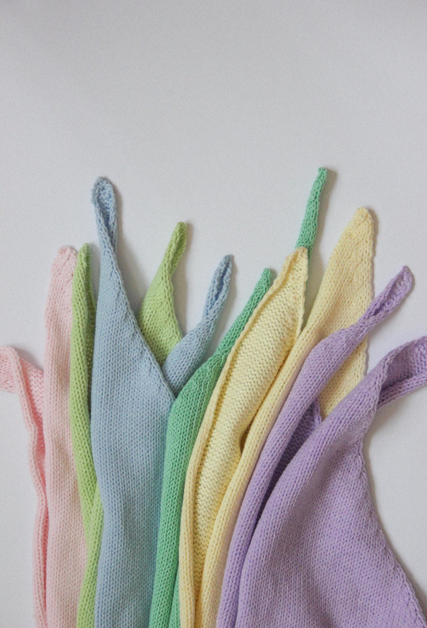 Hand - knitted Spring Headscarf in Baby Pink