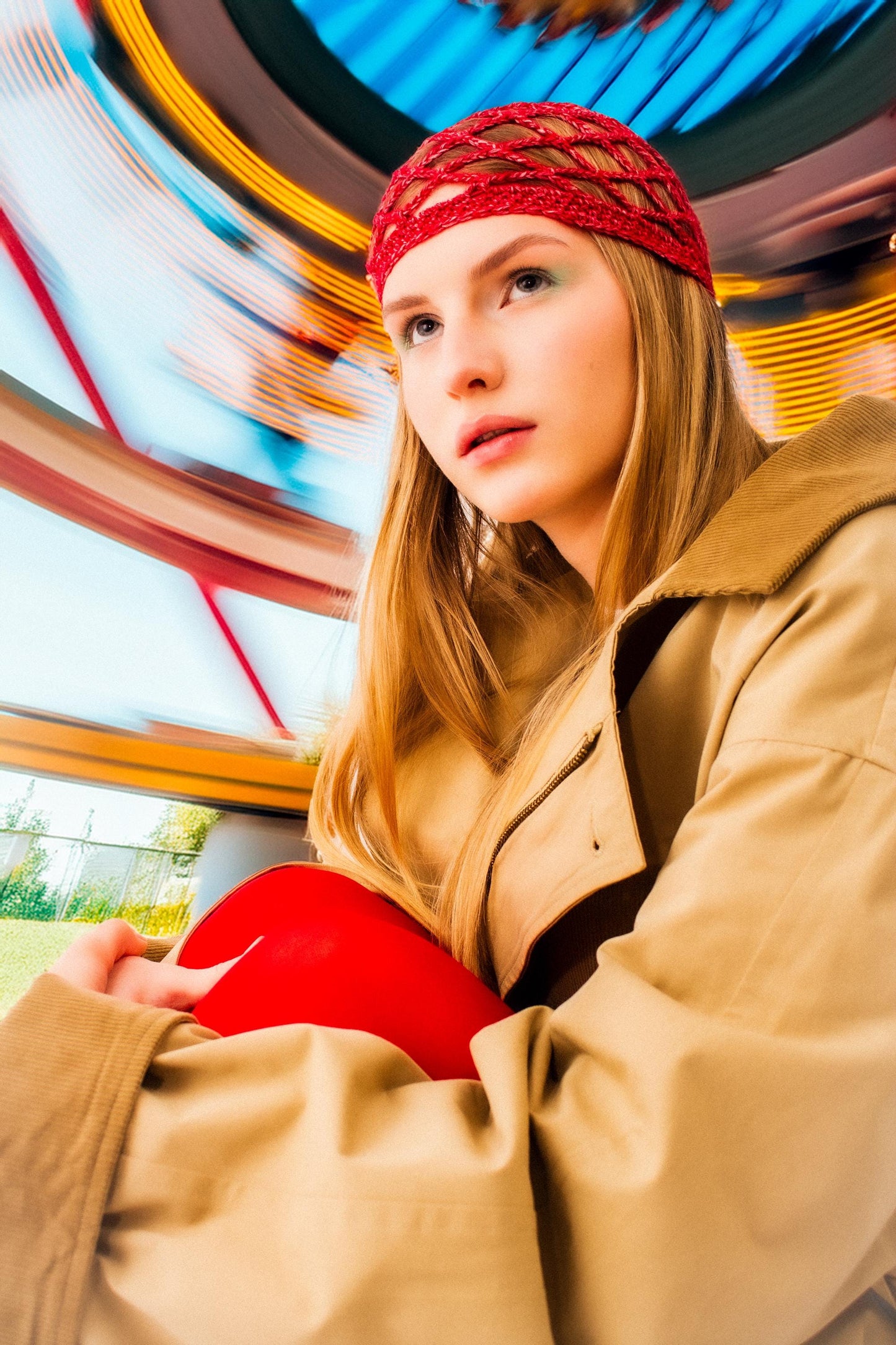 Crochet Premium Cotton Big Mesh Knitted Hat in Melange Red , skull hat,retro hat,crochet hat,summer hat,crochet beanie