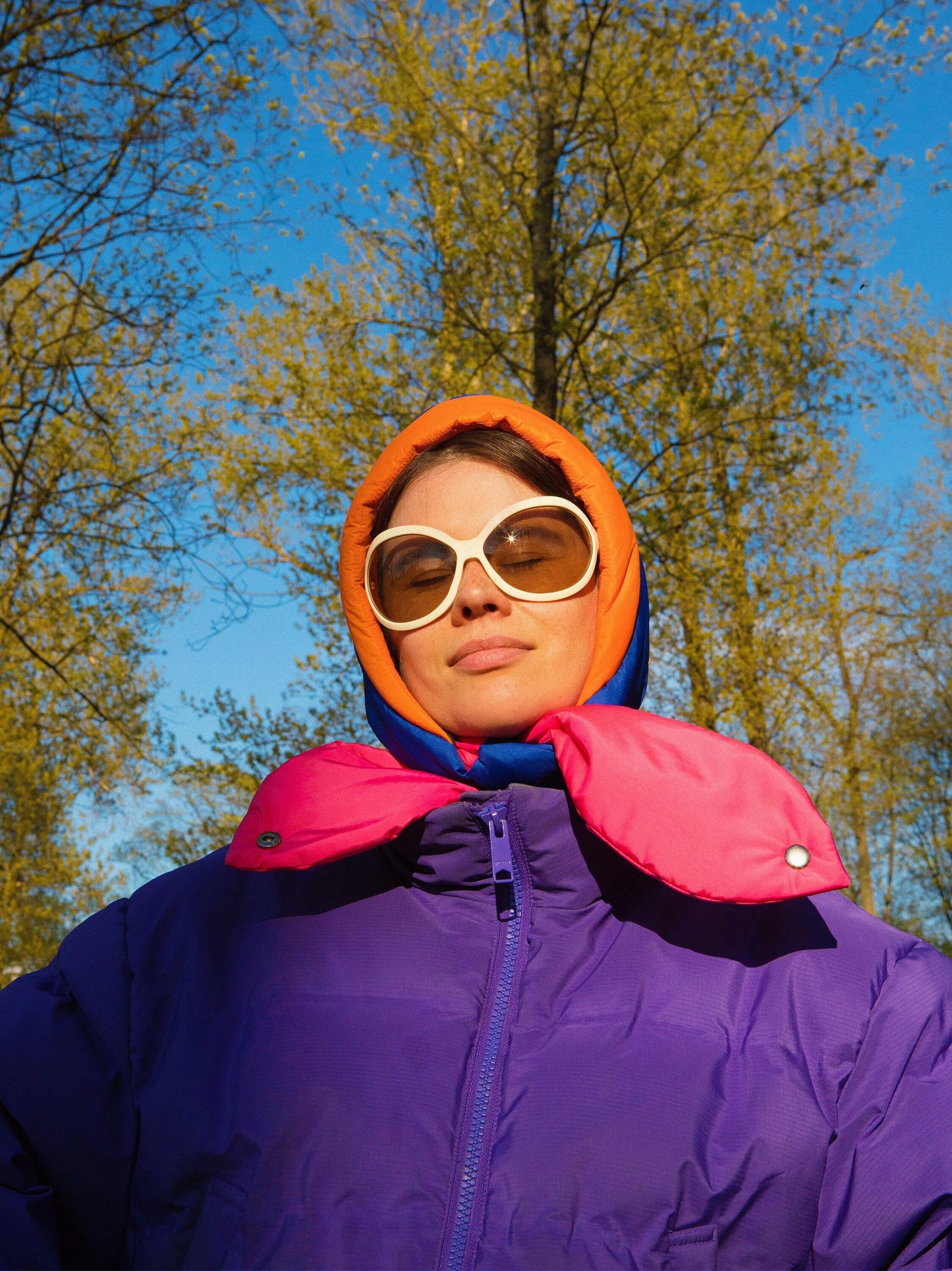 Pillow Headscarf - Balaclava in Multi Blue