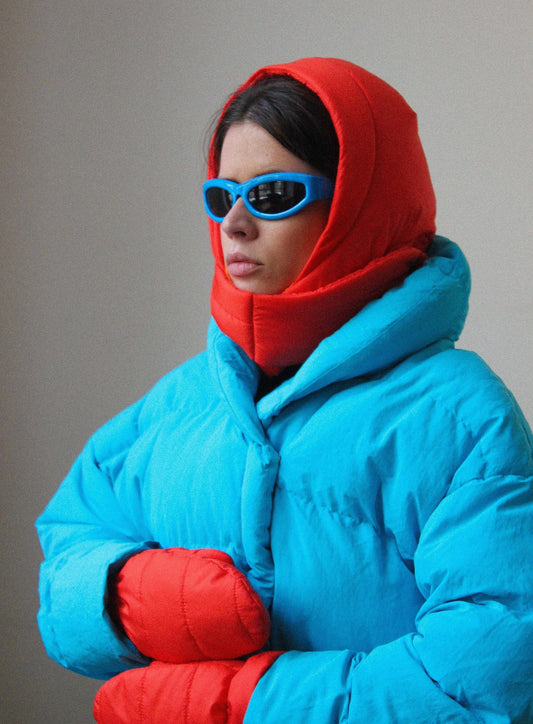 Pillow Puffer Headscarf - Balaclava in Orange