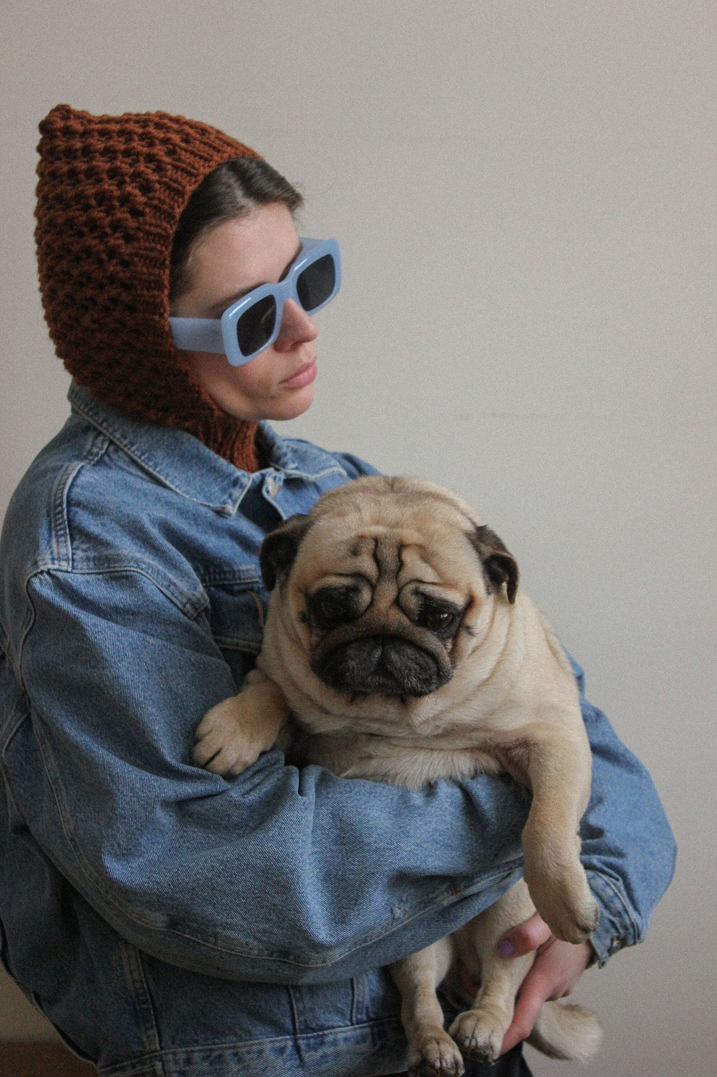 Demi - season balaclava hat in mustard brown ,mango socky balaclava knit beanie,knit helmet,knit hat,crochet balaclava, knitted hood