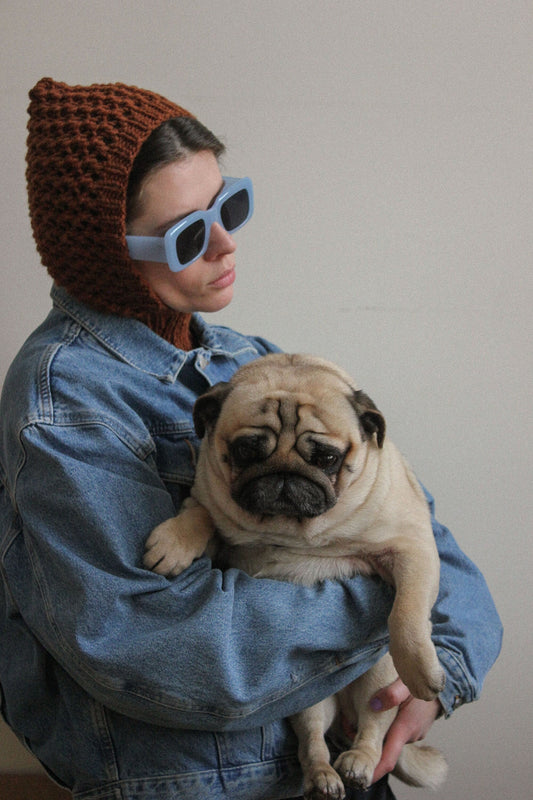 Demi - season balaclava hat in mustard brown ,mango socky balaclava knit beanie,knit helmet,knit hat,crochet balaclava, knitted hood