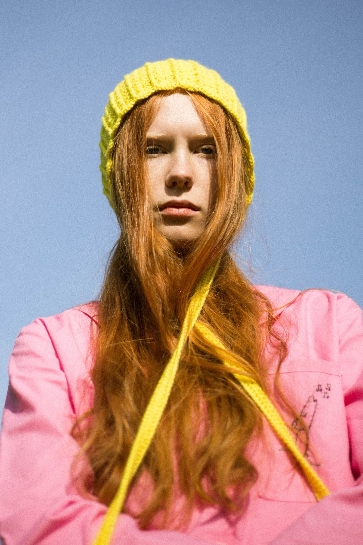 Adult Cotton Crochet Bow Tie Bonnet in Yellow