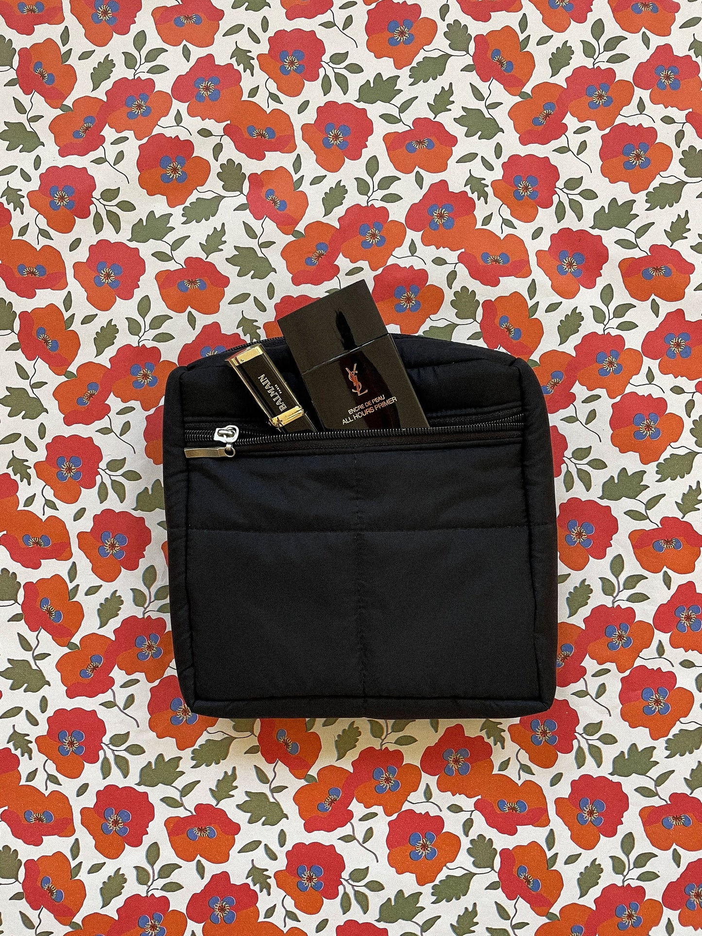 Pillow Puffer Vanity Bag in Black, Quilted Vanity Bag, Zipper Cosmetic Bag, Toiletry Bag, travel accessories key glasses bag, small pouch