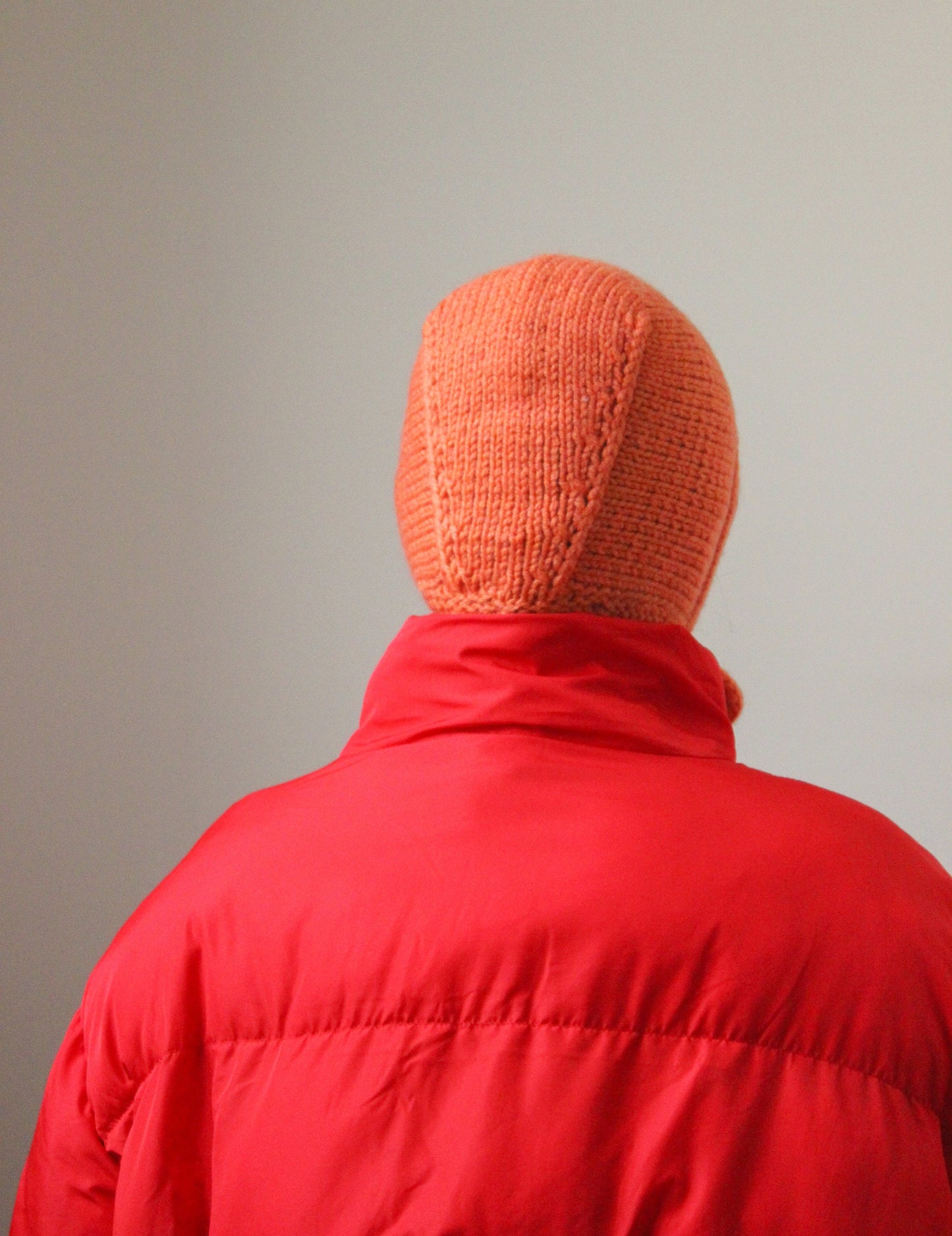 Hand-knitted Adult Bow Tie Bonnet Woolen hat in Orange