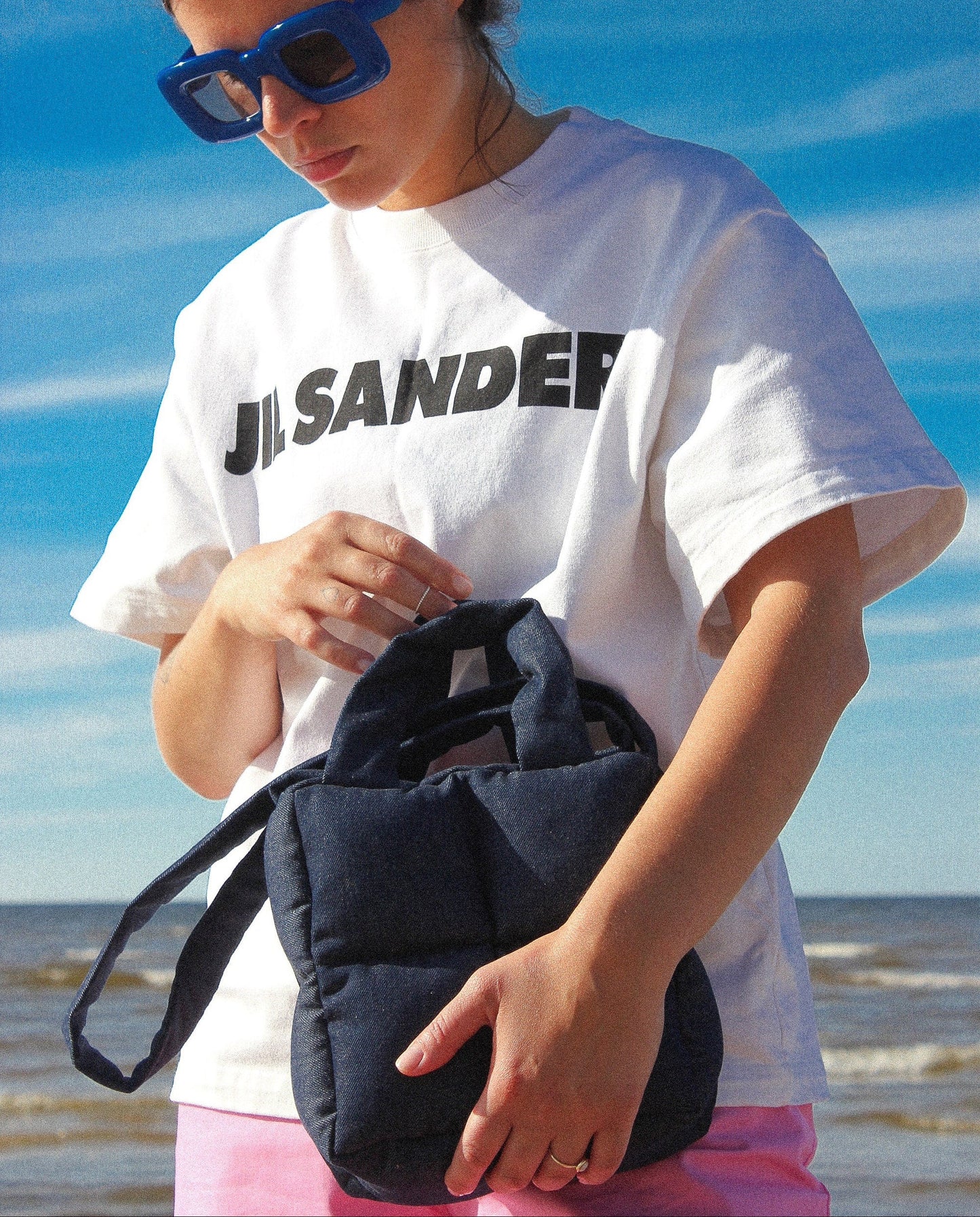 Mini Pillow Puffer Raw Denim Essential bag