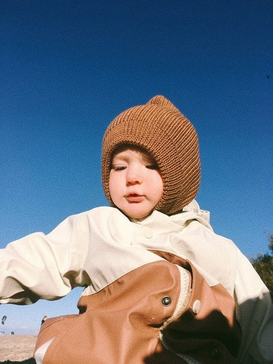 Balaclava Woolen hat in brown for kids