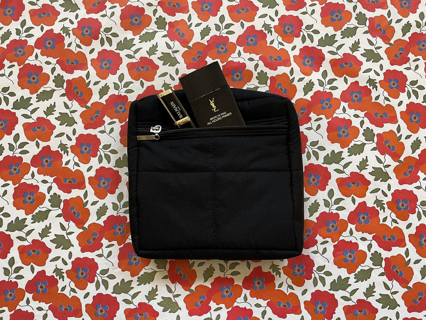 Pillow Puffer Vanity Bag in Black, Quilted Vanity Bag, Zipper Cosmetic Bag, Toiletry Bag, travel accessories key glasses bag, small pouch