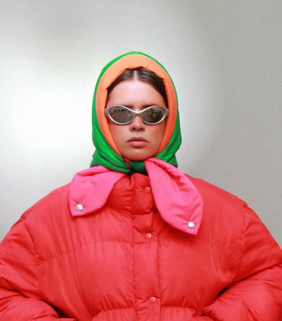 Pillow Headscarf - Balaclava in Multi Green