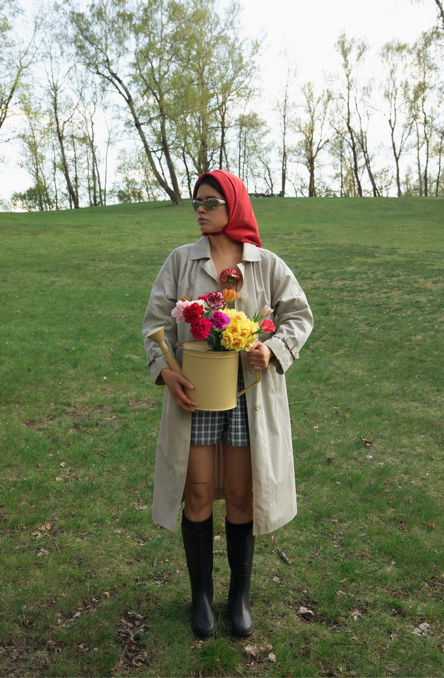 Rain Headscarf  in Red