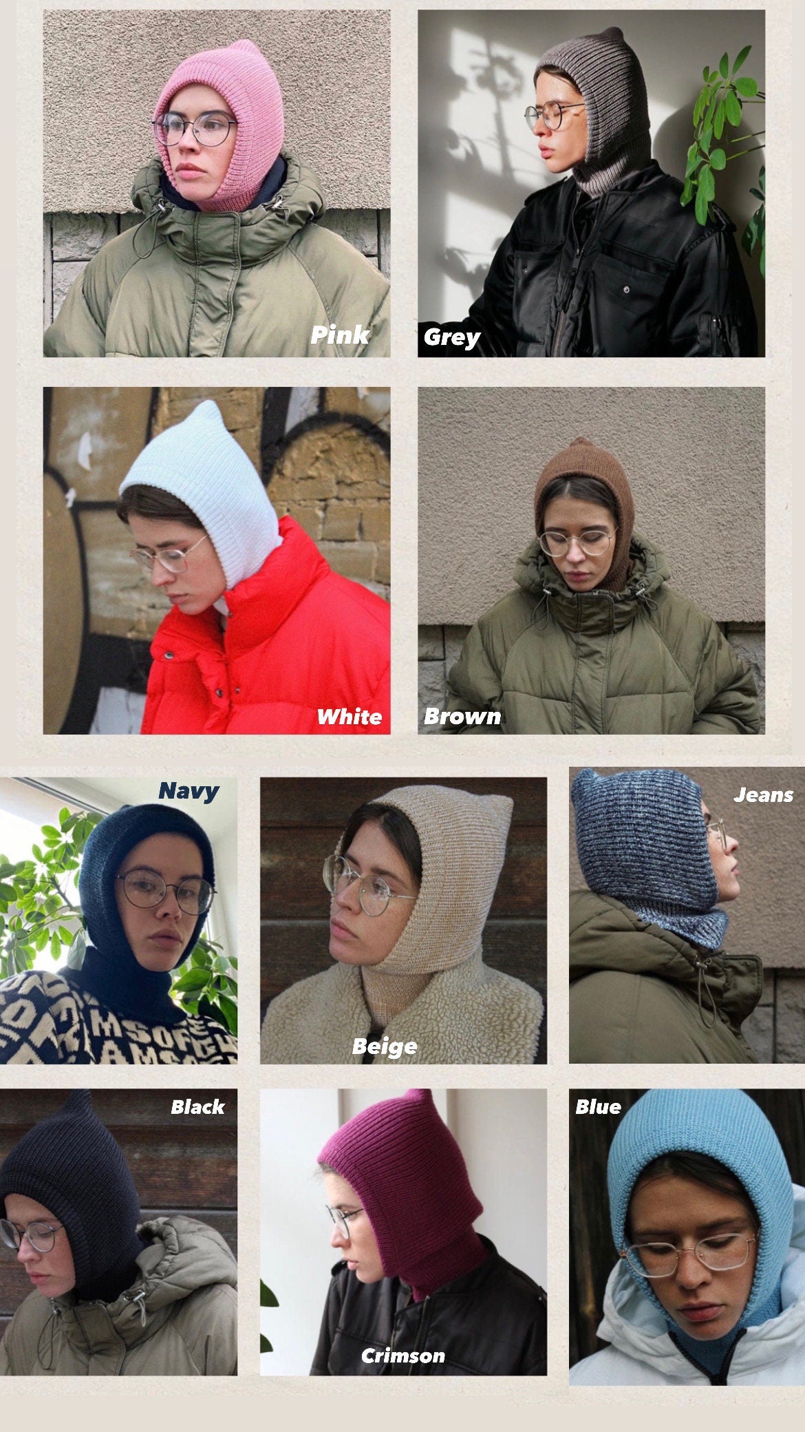 Balaclava Woolen hat in grey,mango socky balaclava knit beanie,knit helmet,knit hat,crochet balaclava, knitted hood