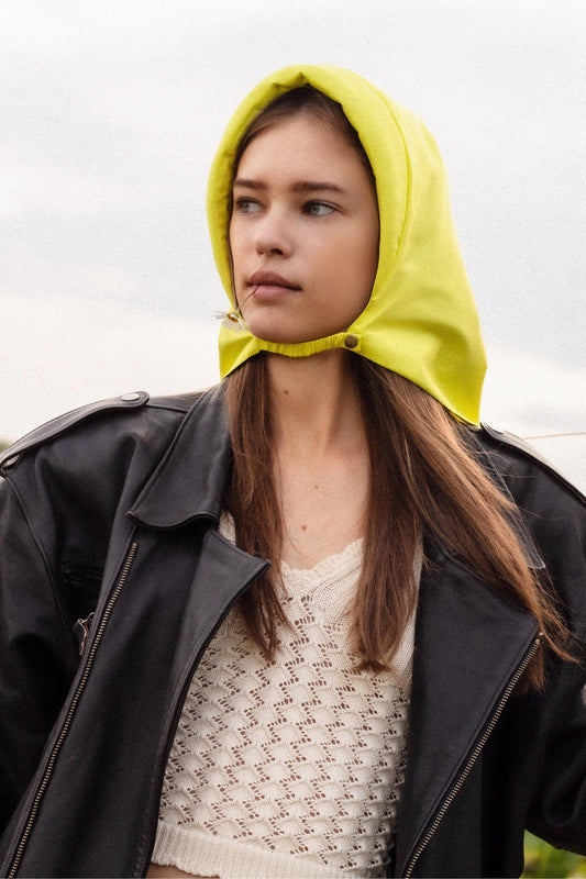 Rain Headscarf  in Neon Yellow